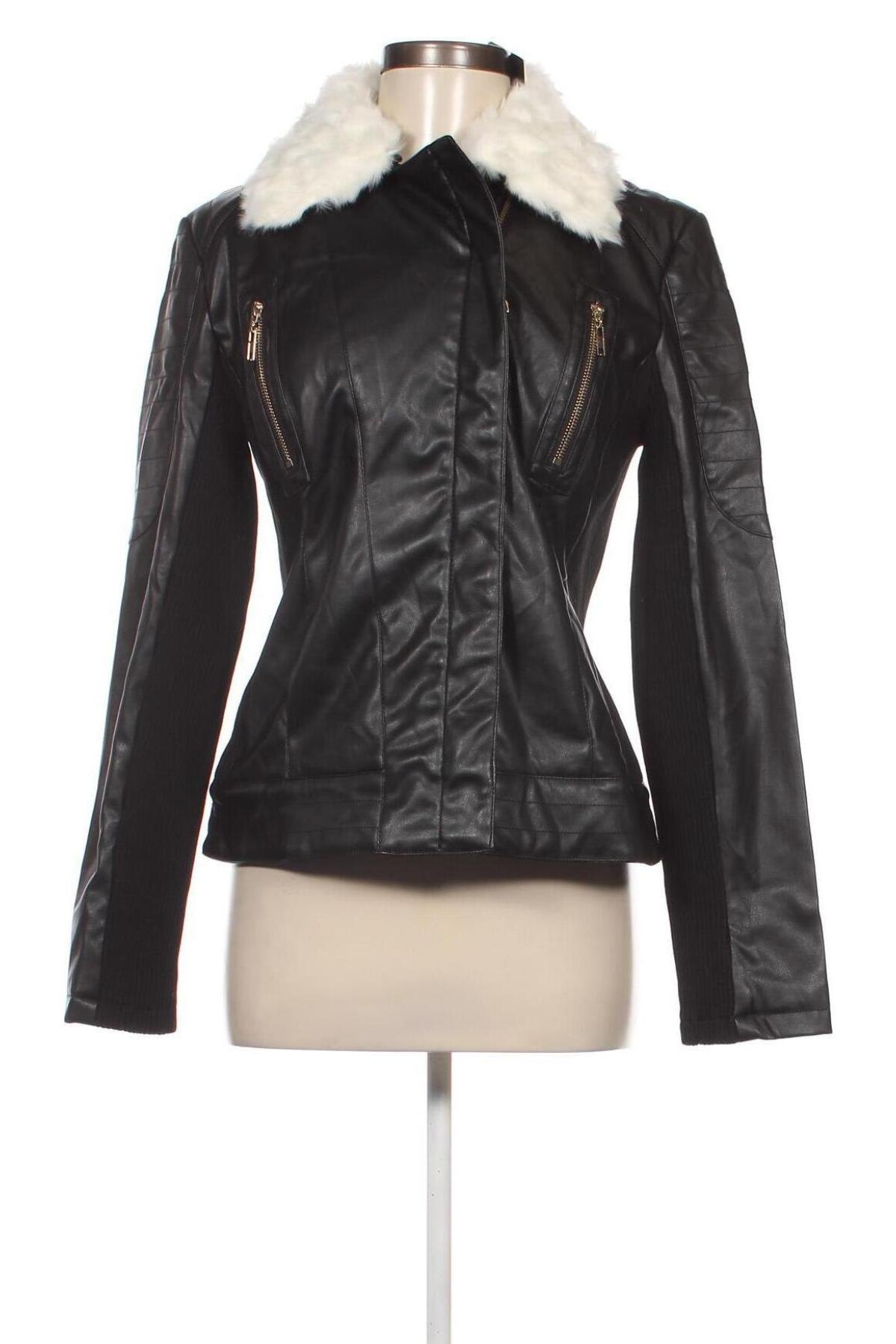 Γυναικείο δερμάτινο μπουφάν TWINSET, Μέγεθος XL, Χρώμα Μαύρο, Τιμή 124,23 €