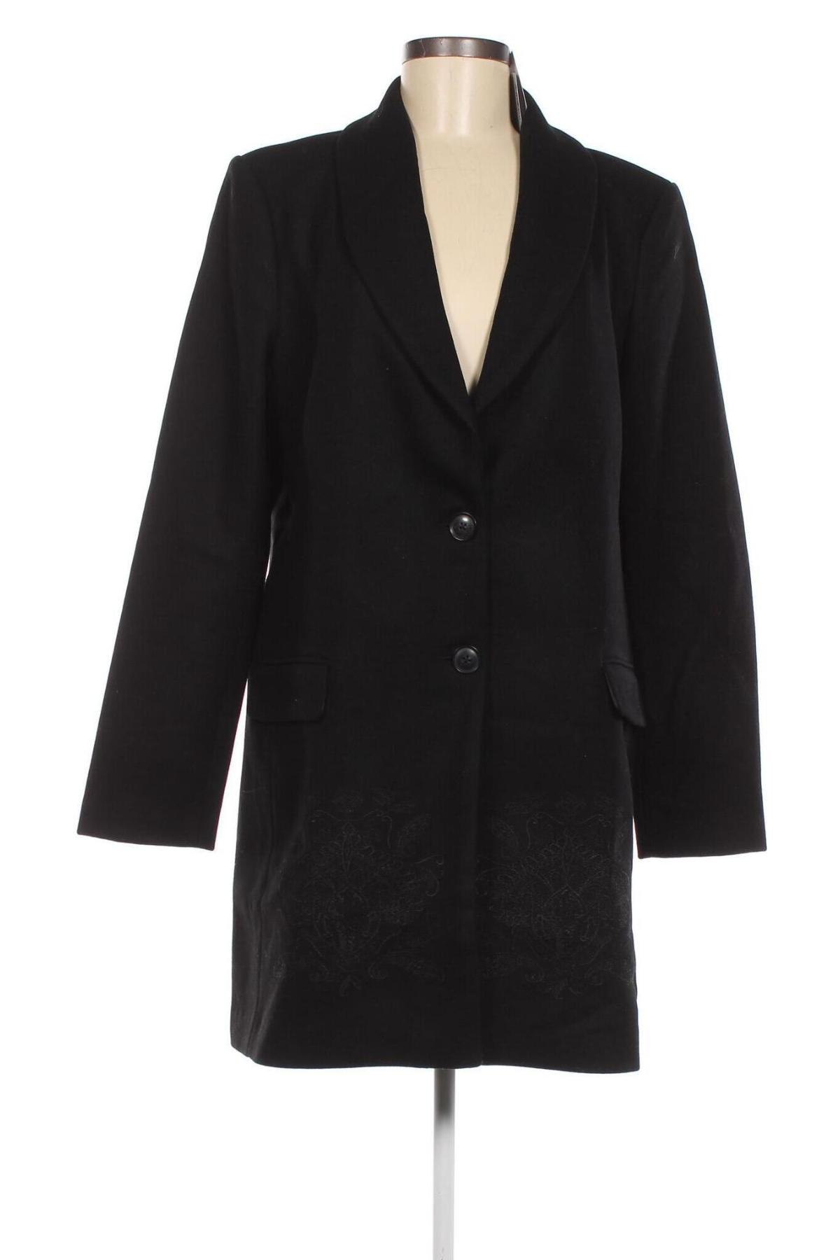 Дамско палто Desigual, Размер XL, Цвят Черен, Цена 359,00 лв.