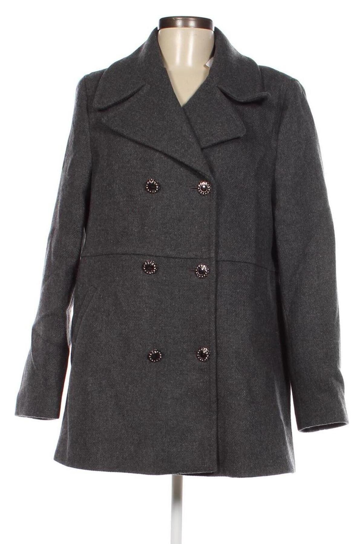 Γυναικείο παλτό Naf Naf, Μέγεθος XL, Χρώμα Γκρί, Τιμή 55,75 €