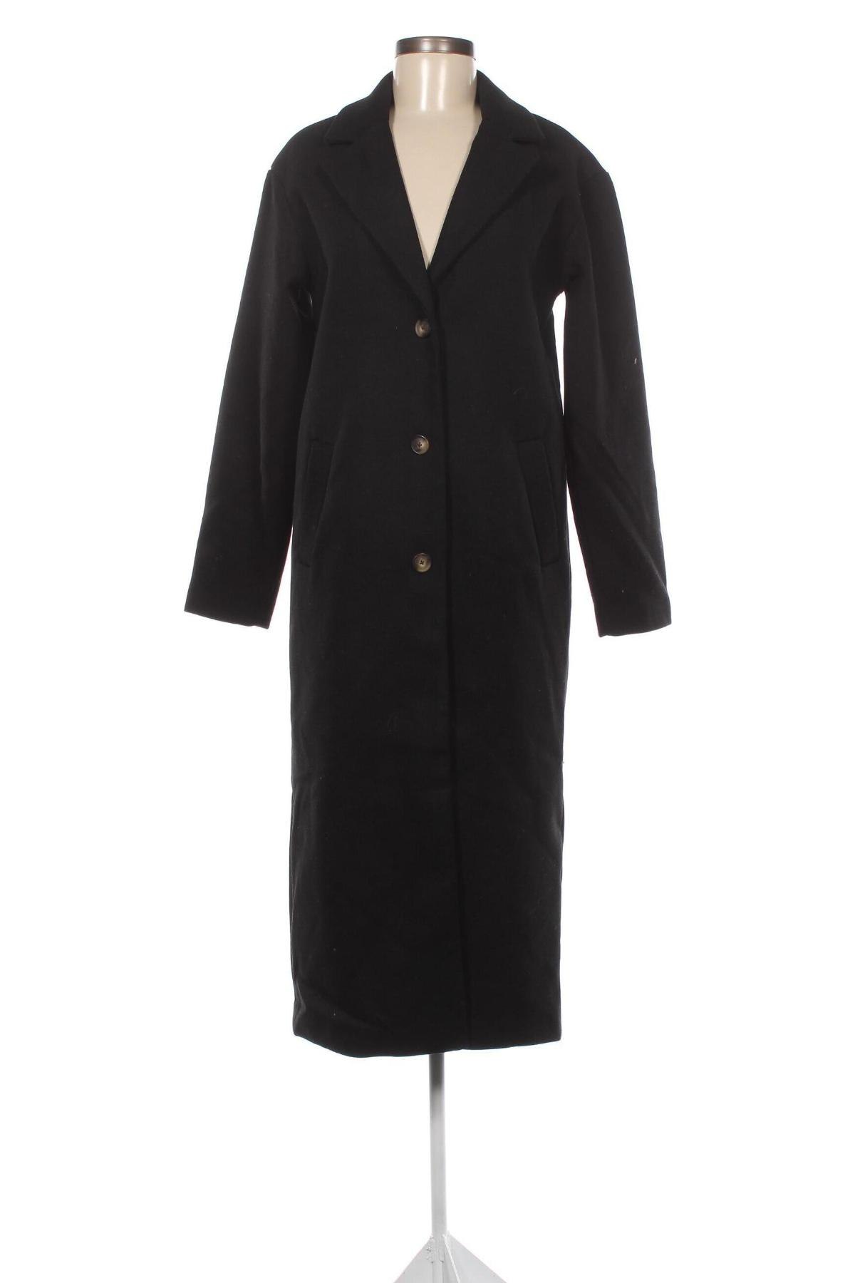 Дамско палто Pieces, Размер XS, Цвят Черен, Цена 50,14 лв.