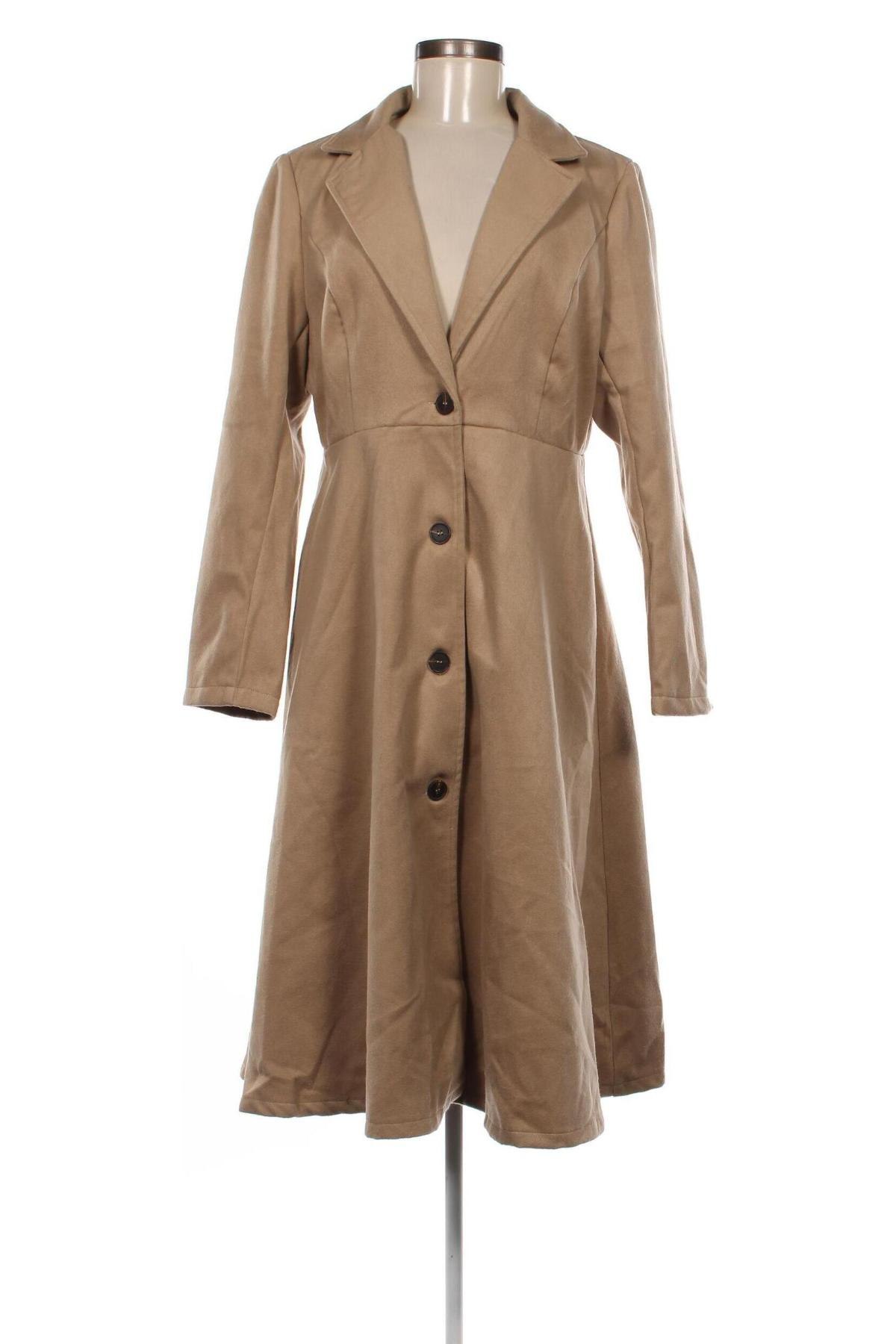 Дамско палто SHEIN, Размер XL, Цвят Бежов, Цена 40,32 лв.