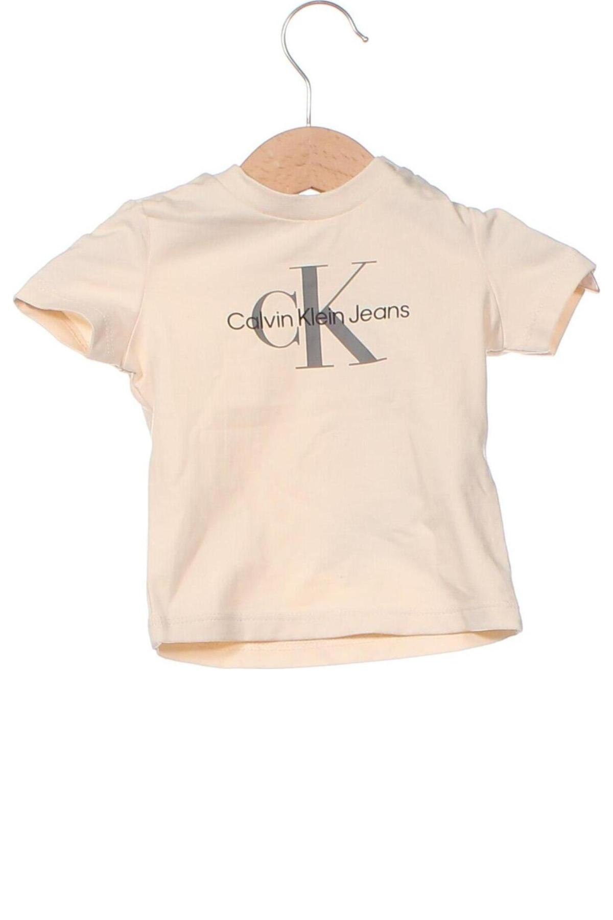 Παιδική μπλούζα Calvin Klein Jeans, Μέγεθος 3-6m/ 62-68 εκ., Χρώμα Εκρού, Τιμή 18,32 €