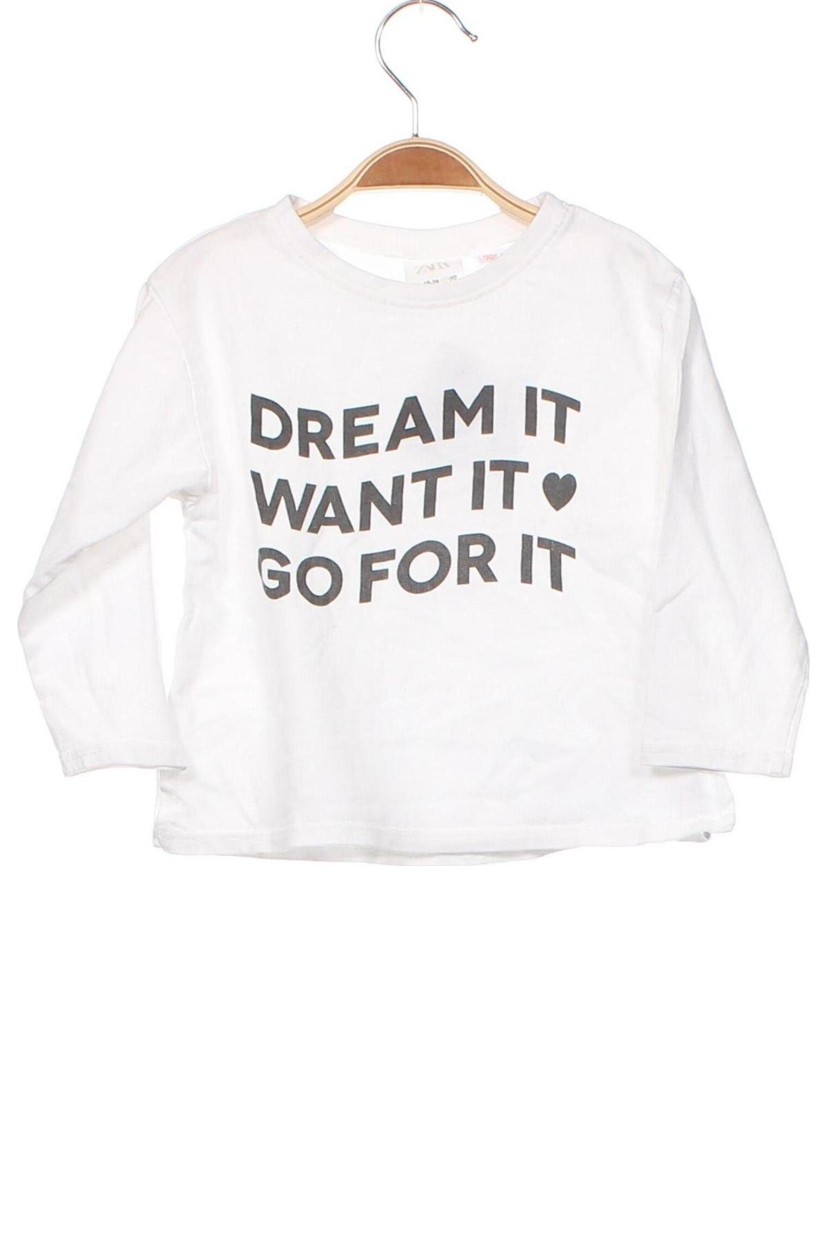 Детска блуза Zara, Размер 18-24m/ 86-98 см, Цвят Бял, Цена 21,17 лв.