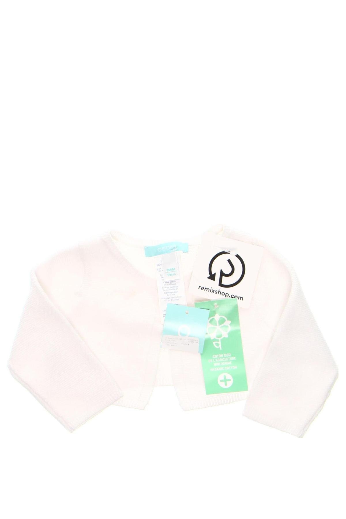 Pulover cu nasturi pentru copii Okaidi, Mărime 2-3m/ 56-62 cm, Culoare Alb, Preț 138,00 Lei
