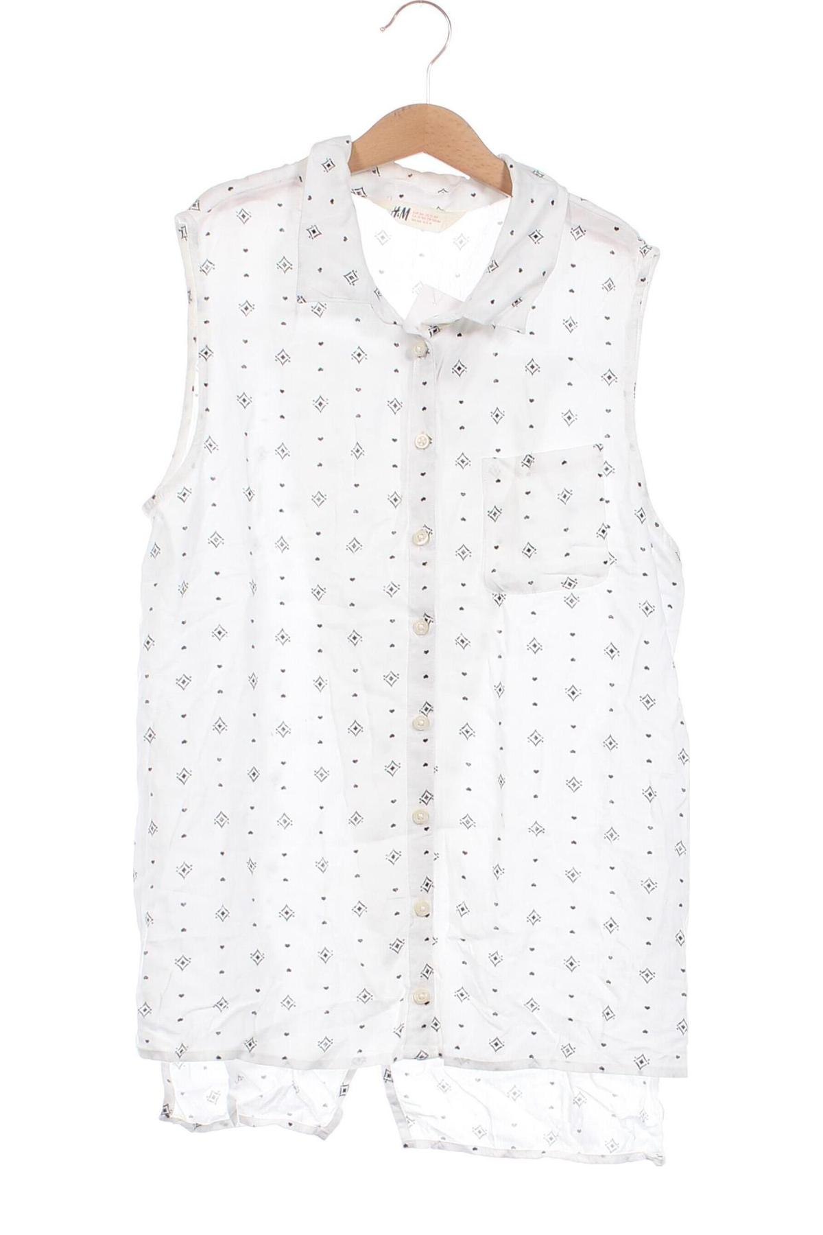 Kinderhemd H&M, Größe 13-14y/ 164-168 cm, Farbe Weiß, Preis 8,87 €