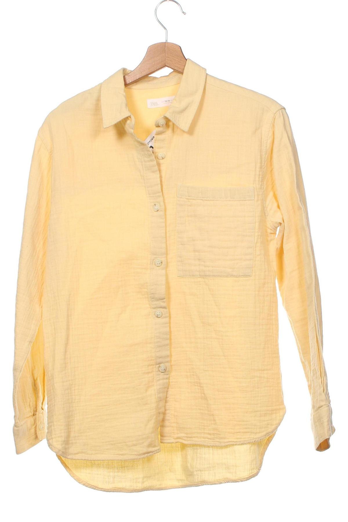 Kinderhemd Zara, Größe 13-14y/ 164-168 cm, Farbe Gelb, Preis 11,23 €