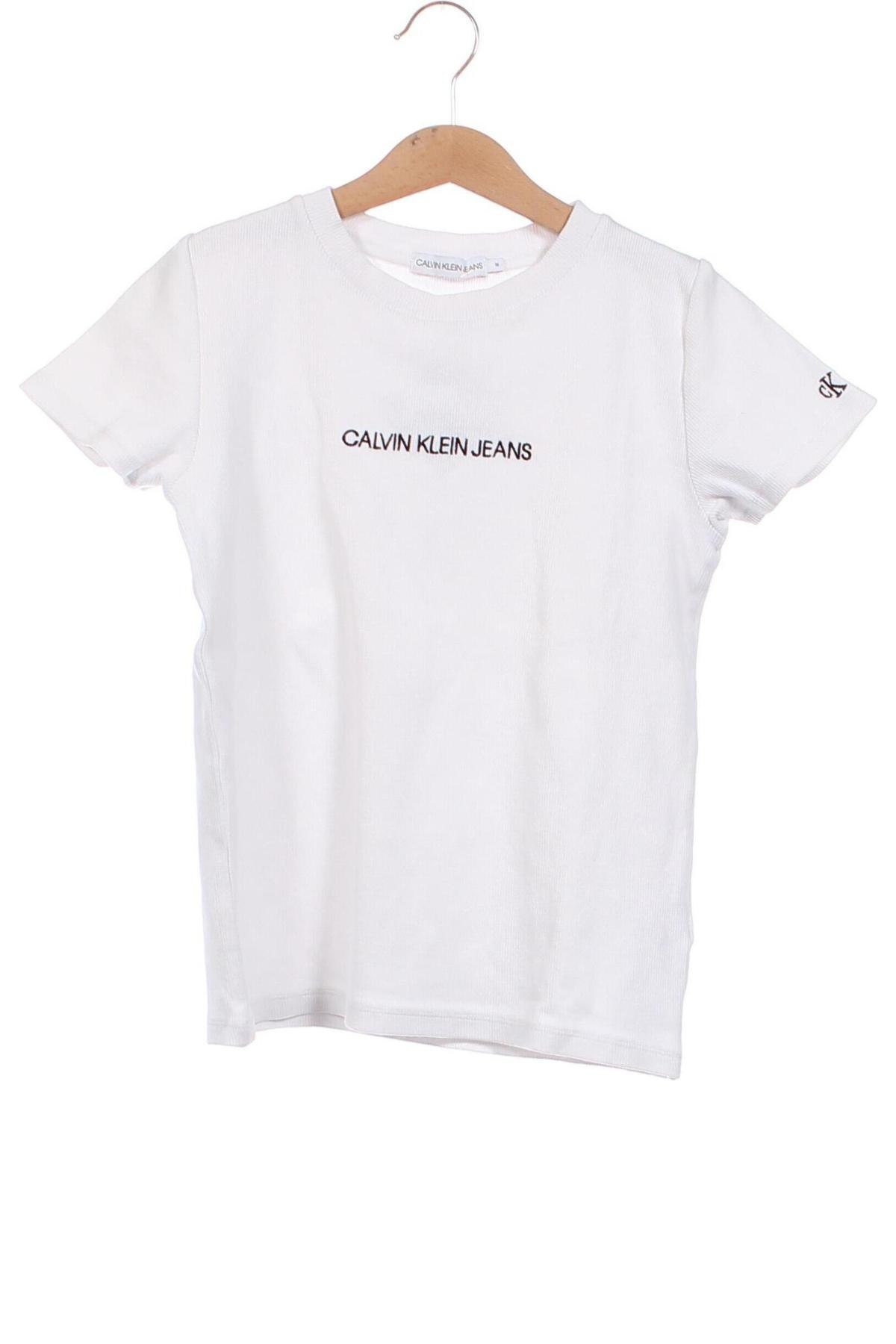 Dziecięcy T-shirt Calvin Klein Jeans, Rozmiar 15-18y/ 170-176 cm, Kolor Biały, Cena 172,04 zł