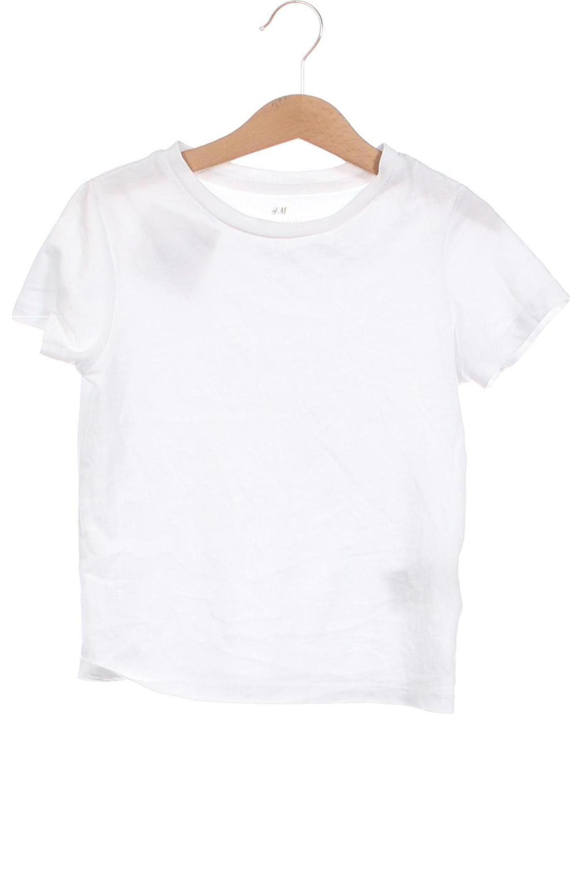 Dziecięcy T-shirt H&M, Rozmiar 4-5y/ 110-116 cm, Kolor Biały, Cena 22,53 zł