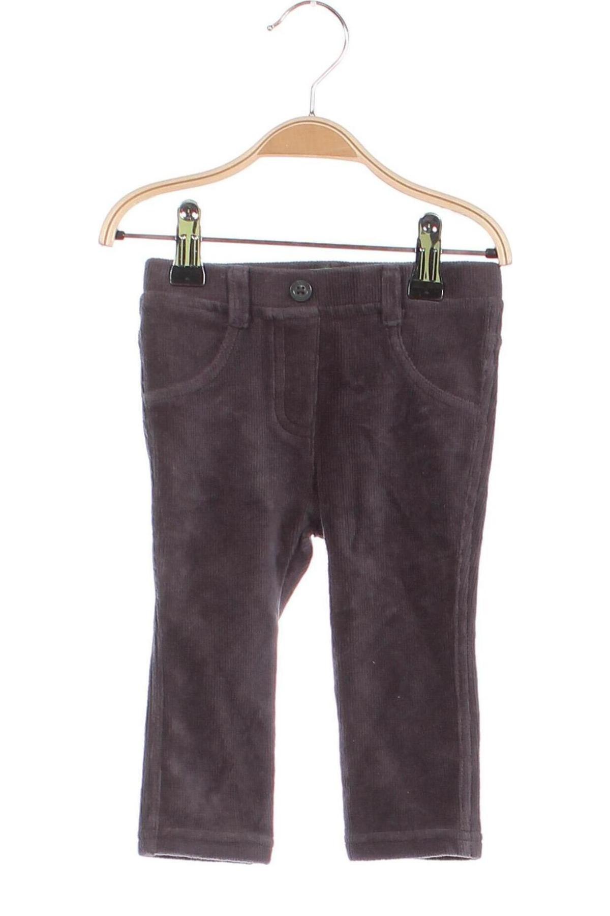 Pantaloni de catifea reiată, pentru copii United Colors Of Benetton, Mărime 9-12m/ 74-80 cm, Culoare Gri, Preț 17,60 Lei