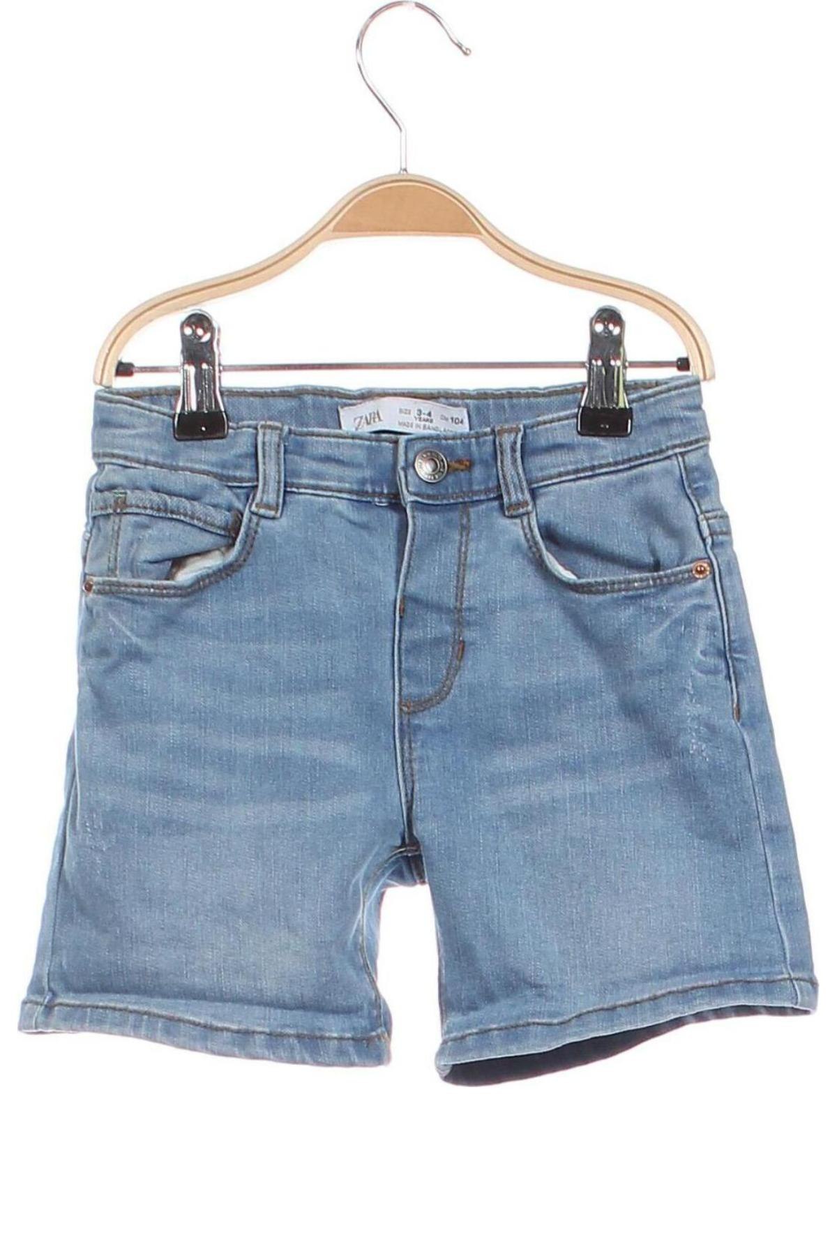 Детски къс панталон Zara, Размер 3-4y/ 104-110 см, Цвят Син, Цена 16,32 лв.