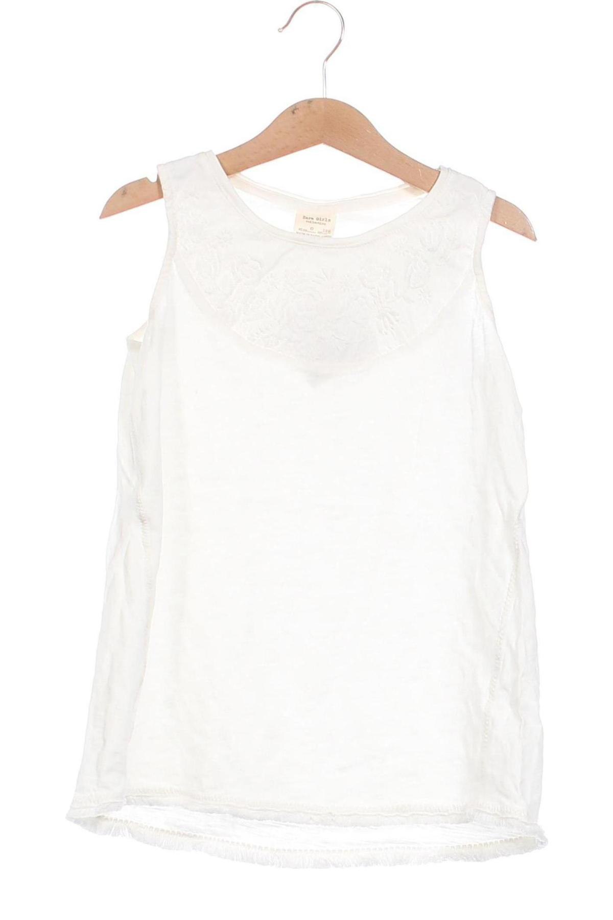Μπλουζάκι αμάνικο παιδικό Zara, Μέγεθος 7-8y/ 128-134 εκ., Χρώμα Λευκό, Τιμή 5,61 €