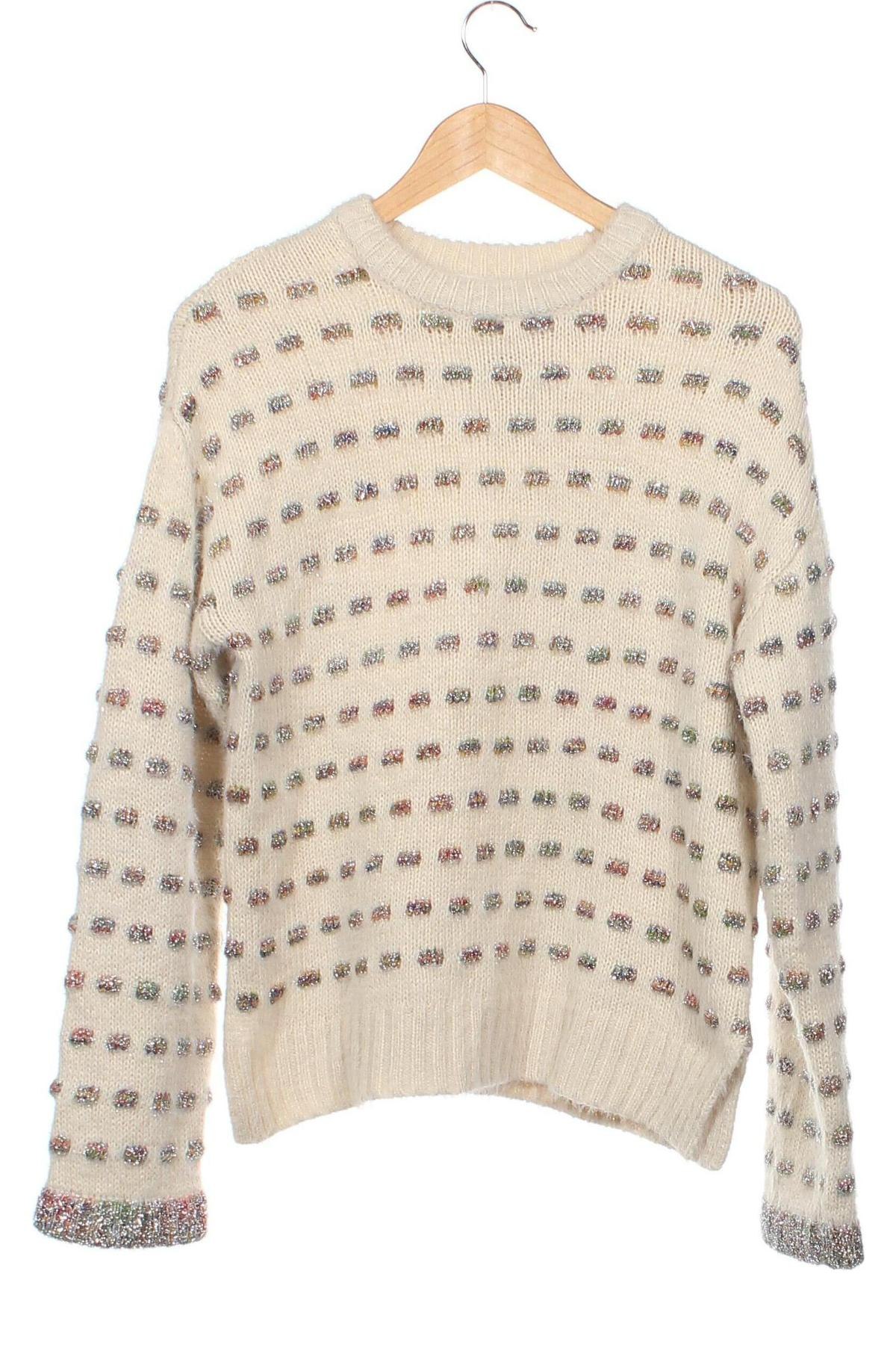 Детски пуловер Zara Knitwear, Размер 12-13y/ 158-164 см, Цвят Екрю, Цена 7,92 лв.