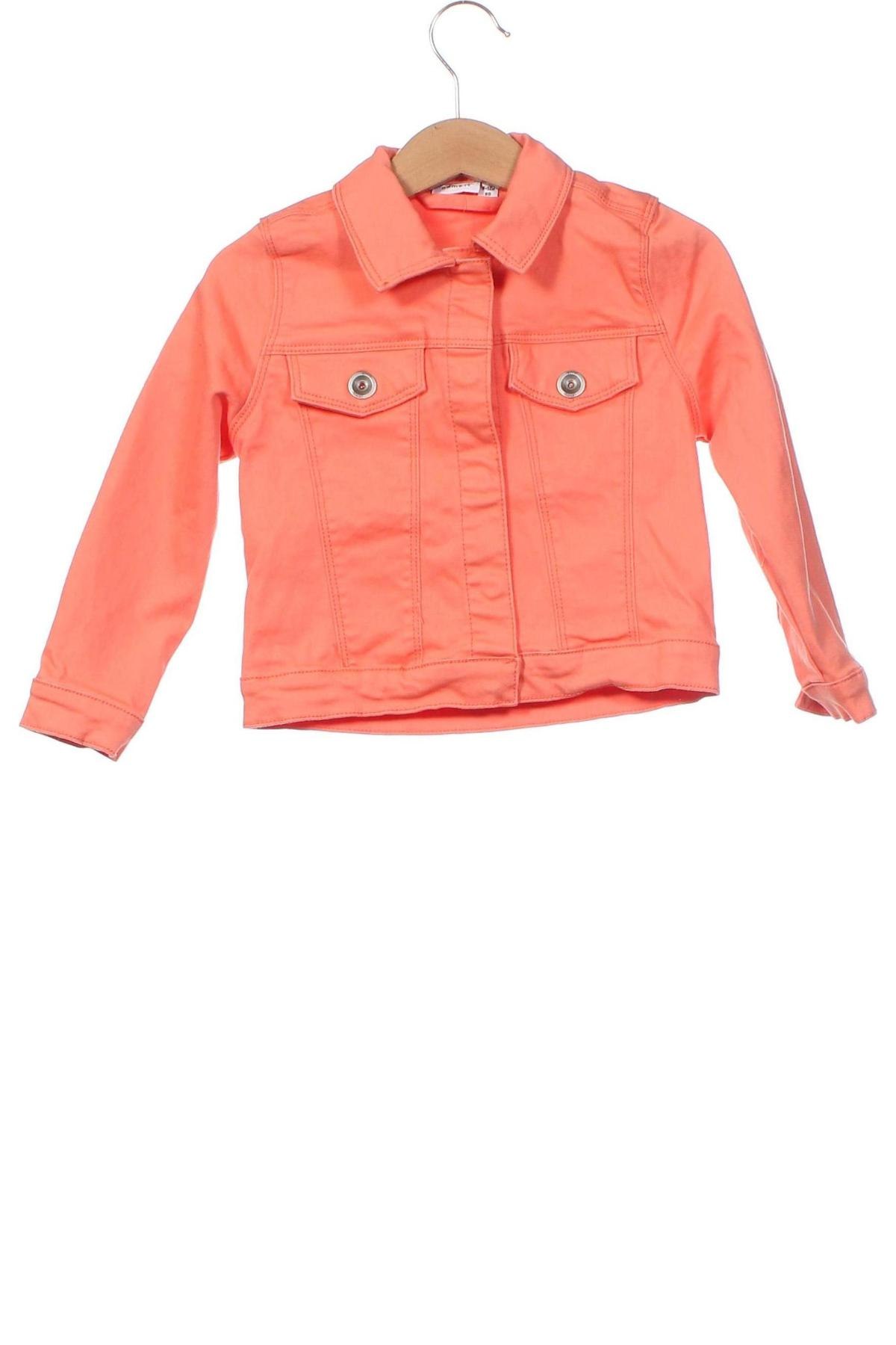 Παιδικό τζίν μπουφάν Name It, Μέγεθος 9-12m/ 74-80 εκ., Χρώμα Πορτοκαλί, Τιμή 16,50 €