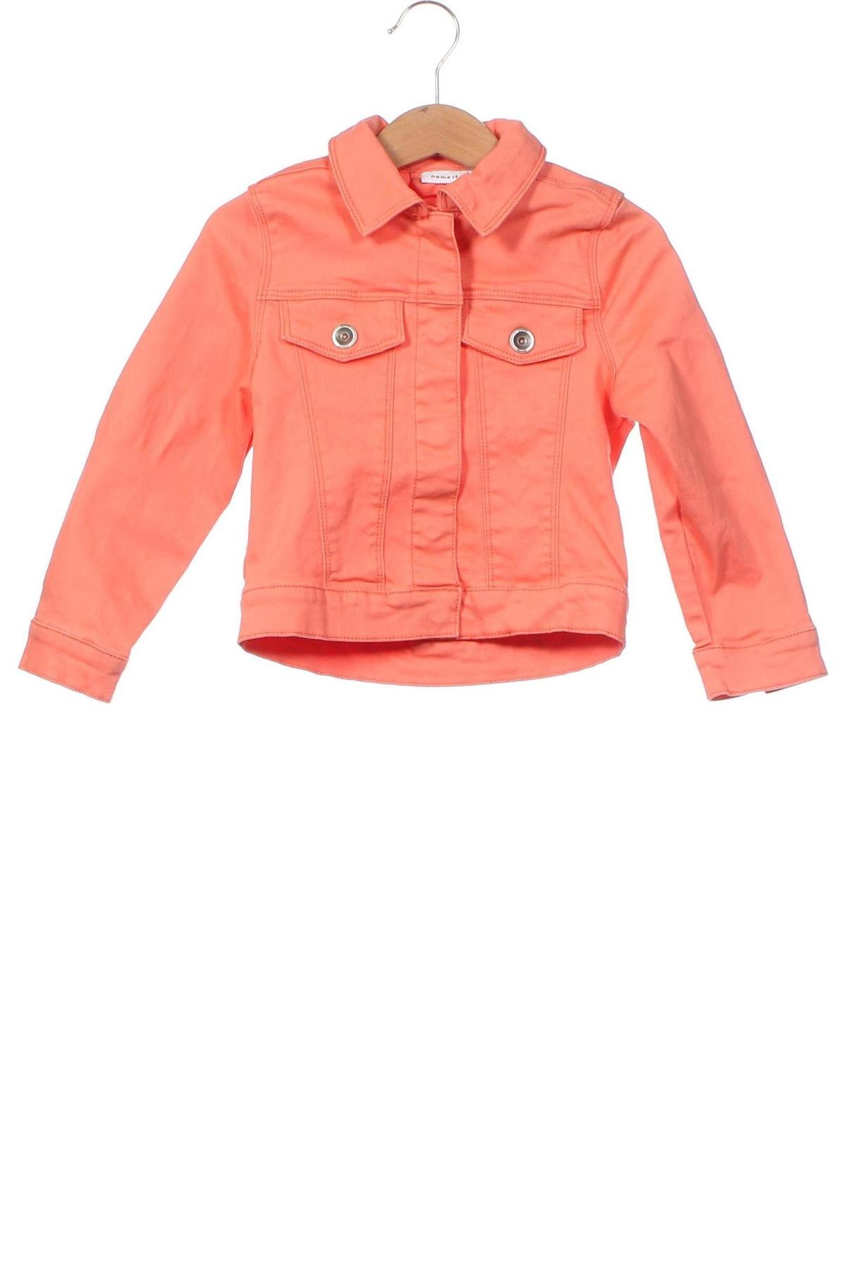 Παιδικό τζίν μπουφάν Name It, Μέγεθος 12-18m/ 80-86 εκ., Χρώμα Πορτοκαλί, Τιμή 15,18 €