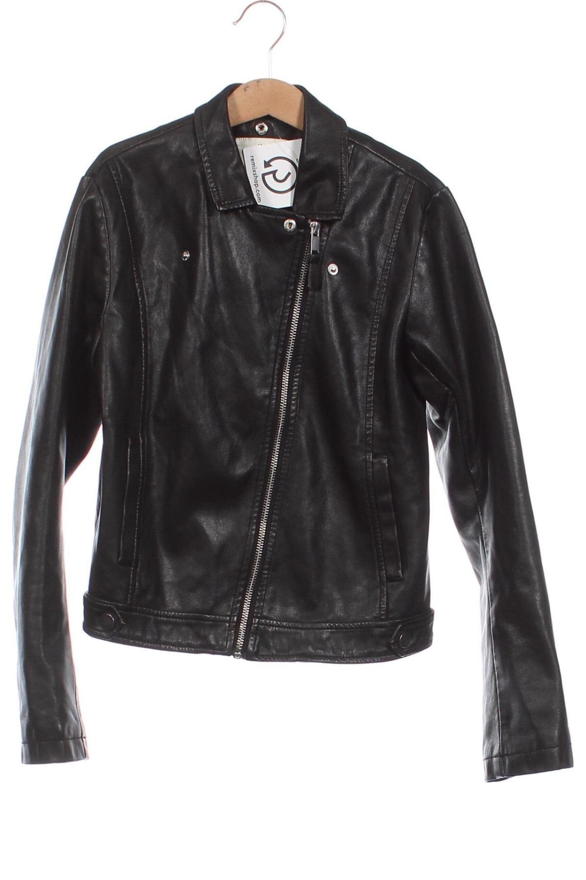 Dětská kožená bunda  H&M, Velikost 11-12y/ 152-158 cm, Barva Černá, Cena  304,00 Kč