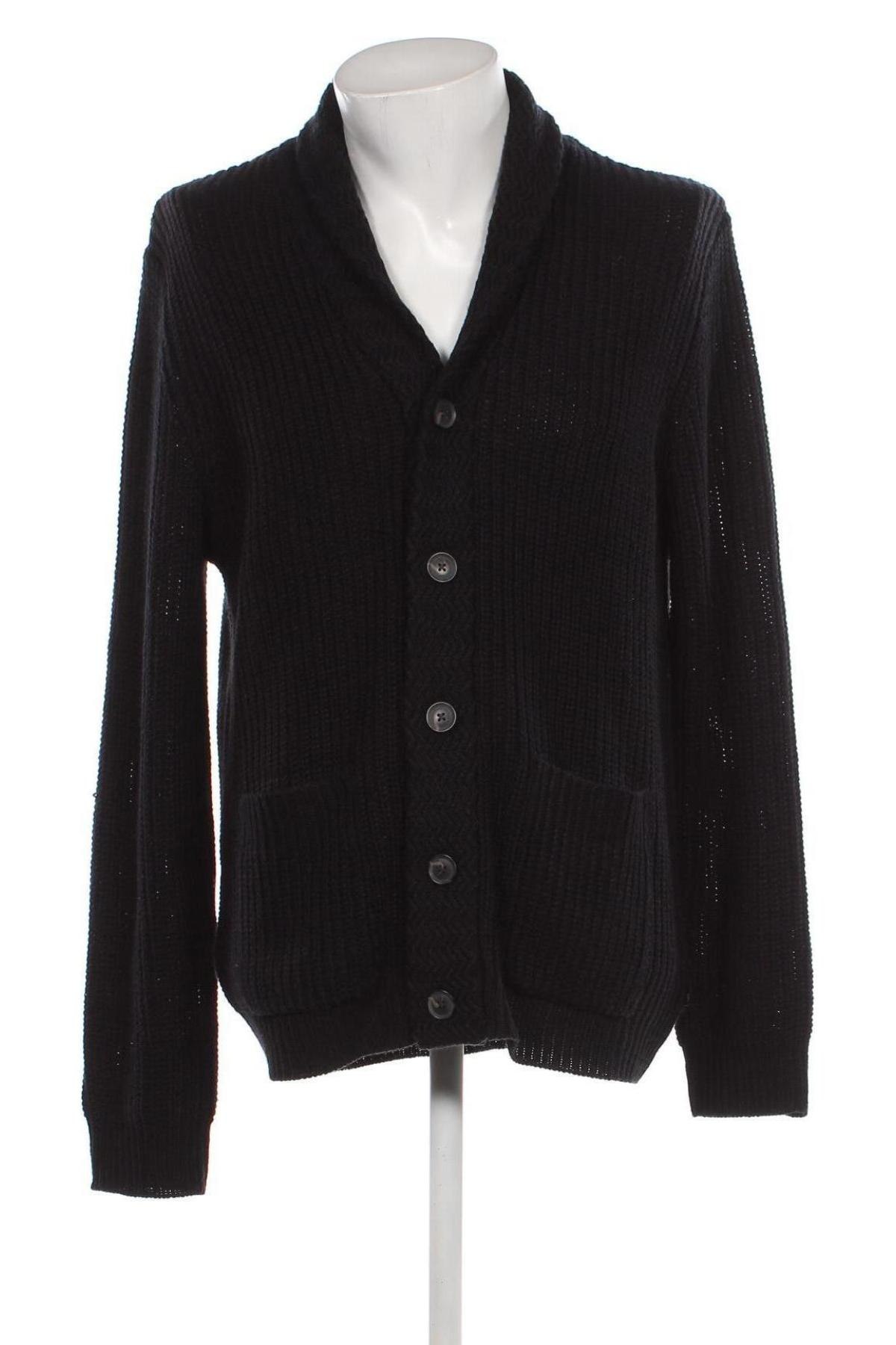 Jachetă tricotată de bărbați Burton of London, Mărime XL, Culoare Negru, Preț 41,55 Lei