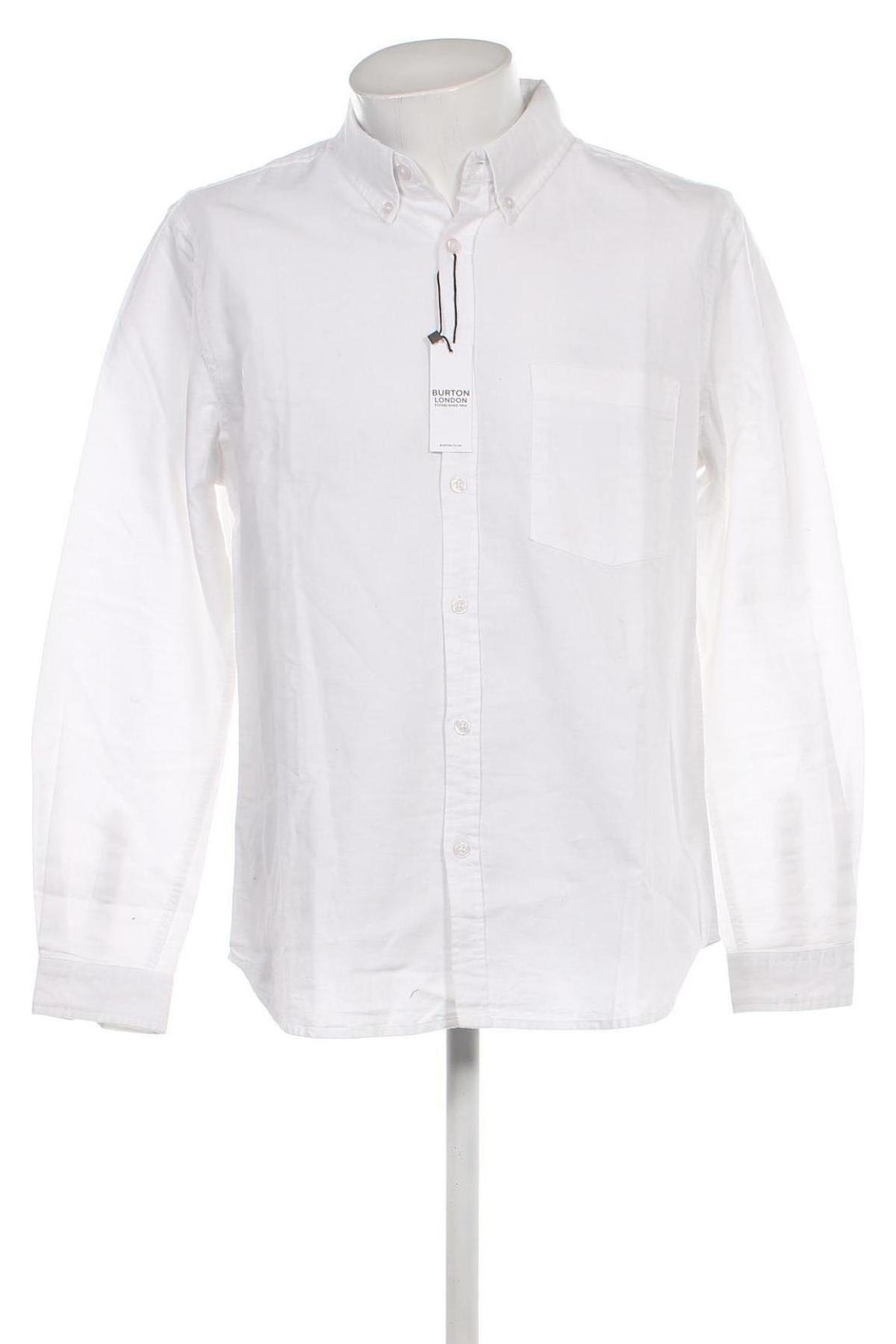 Ανδρικό πουκάμισο Burton of London, Μέγεθος L, Χρώμα Λευκό, Τιμή 37,11 €