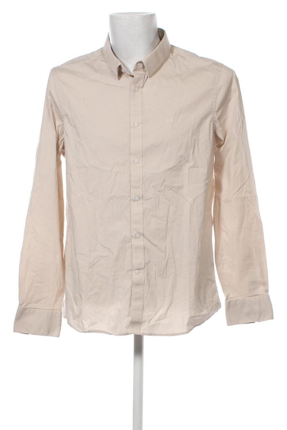 Ανδρικό πουκάμισο Calvin Klein, Μέγεθος XL, Χρώμα  Μπέζ, Τιμή 57,69 €