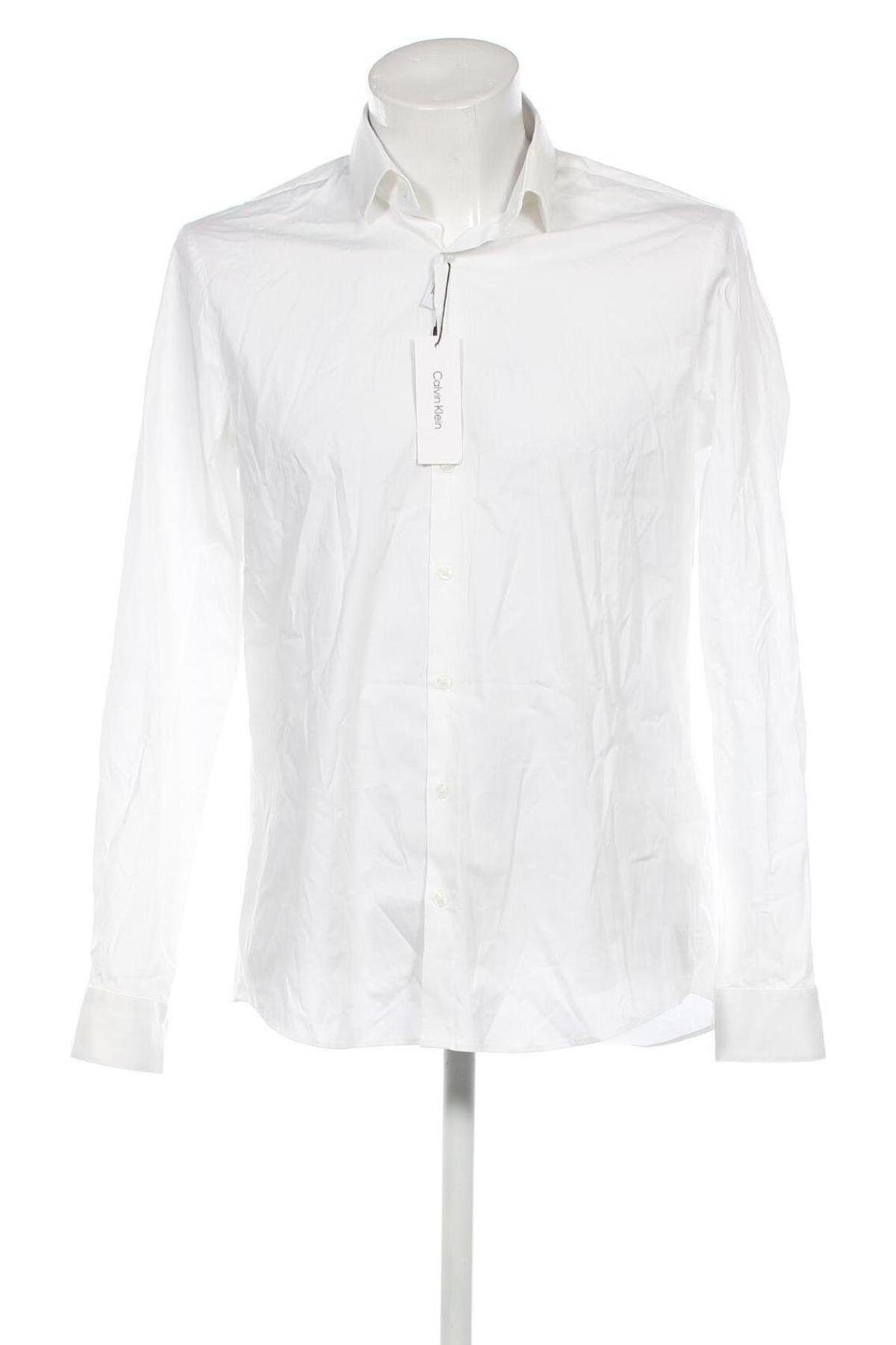Herrenhemd Calvin Klein, Größe L, Farbe Weiß, Preis 58,33 €