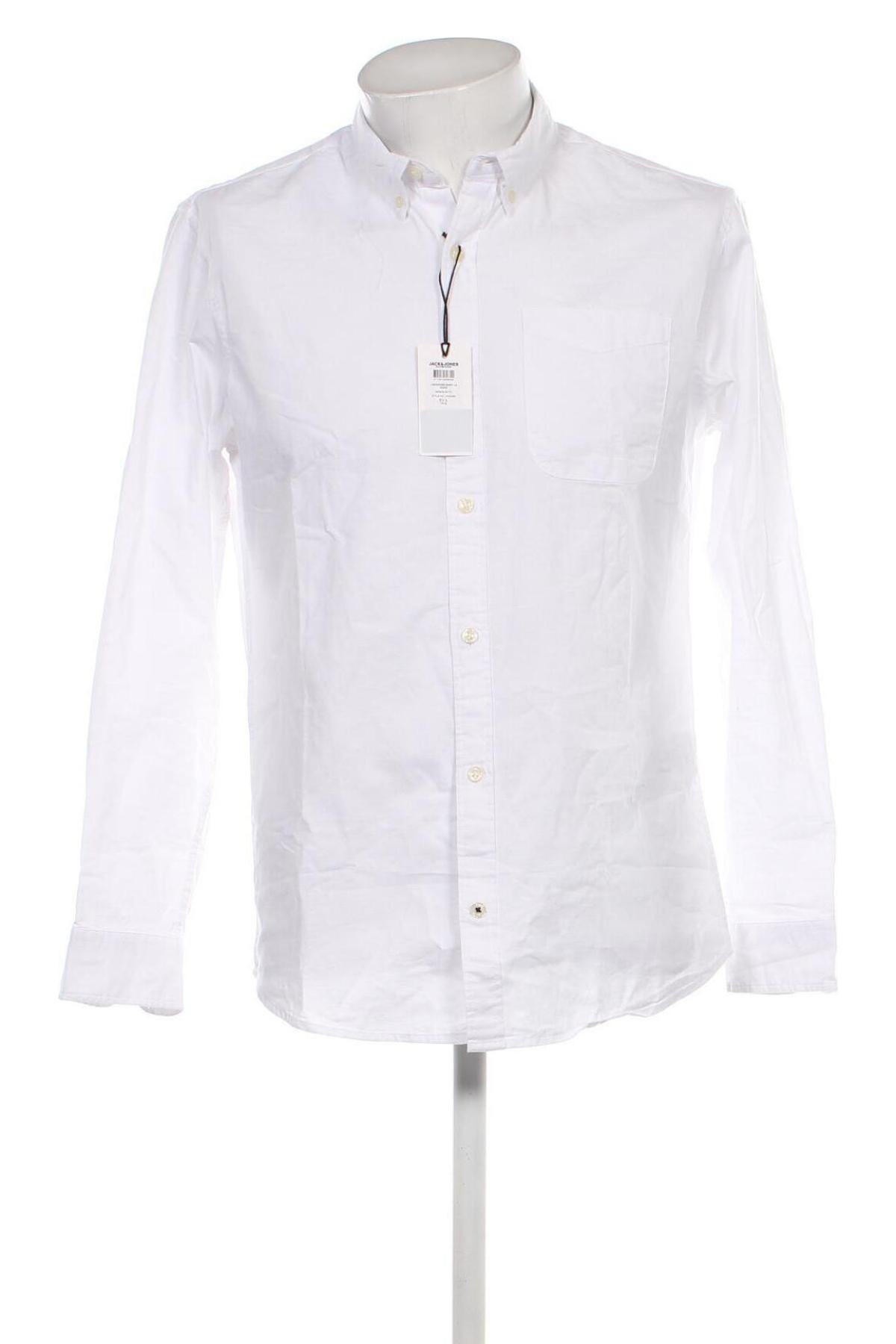 Herrenhemd Jack & Jones, Größe L, Farbe Weiß, Preis 19,98 €