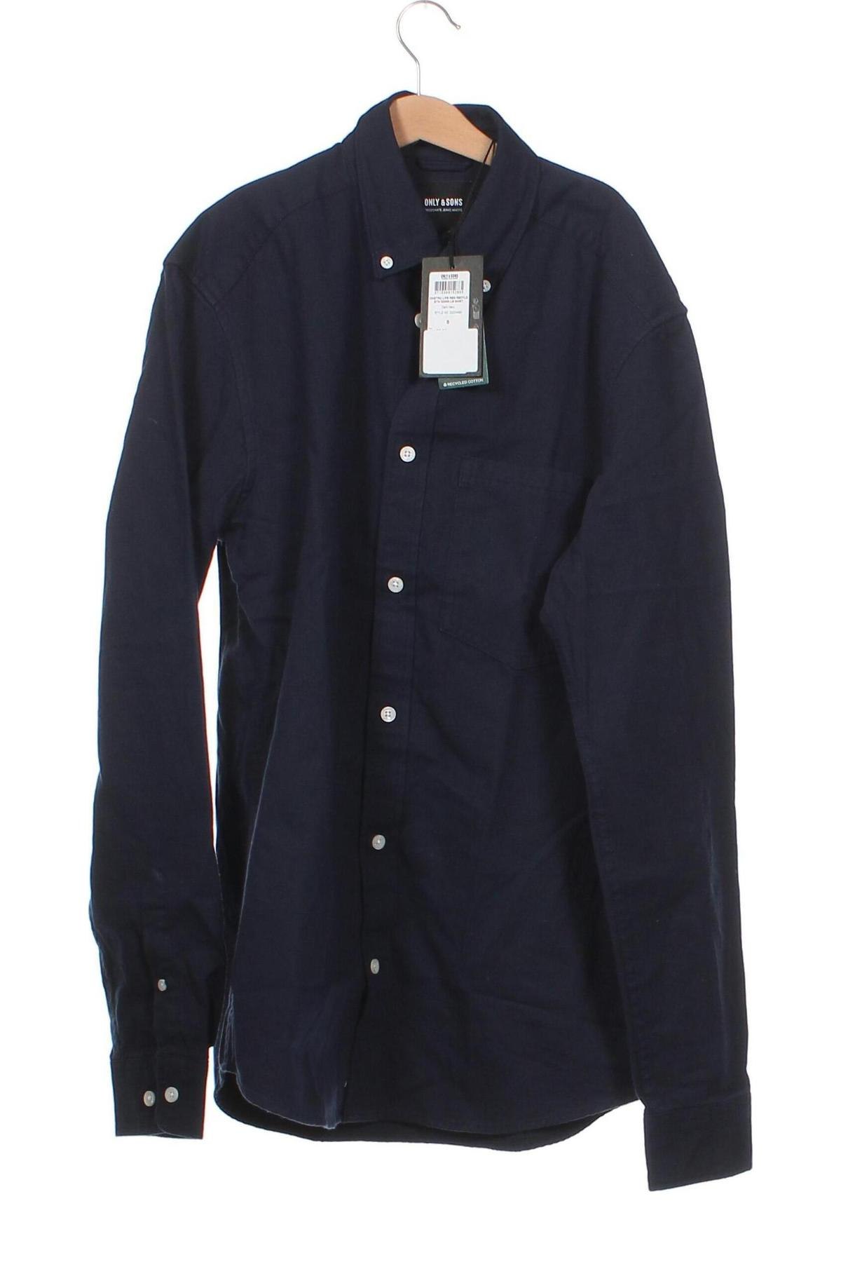 Ανδρικό πουκάμισο Only & Sons, Μέγεθος S, Χρώμα Μπλέ, Τιμή 23,71 €