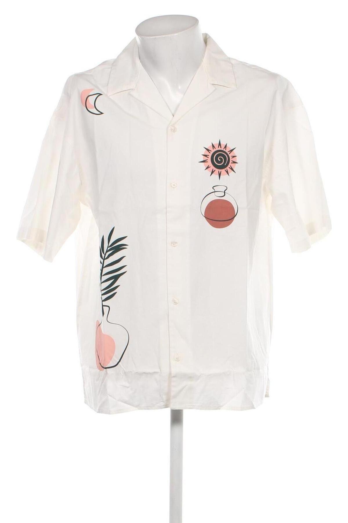Ανδρικό πουκάμισο Originals By Jack & Jones, Μέγεθος M, Χρώμα Λευκό, Τιμή 22,78 €