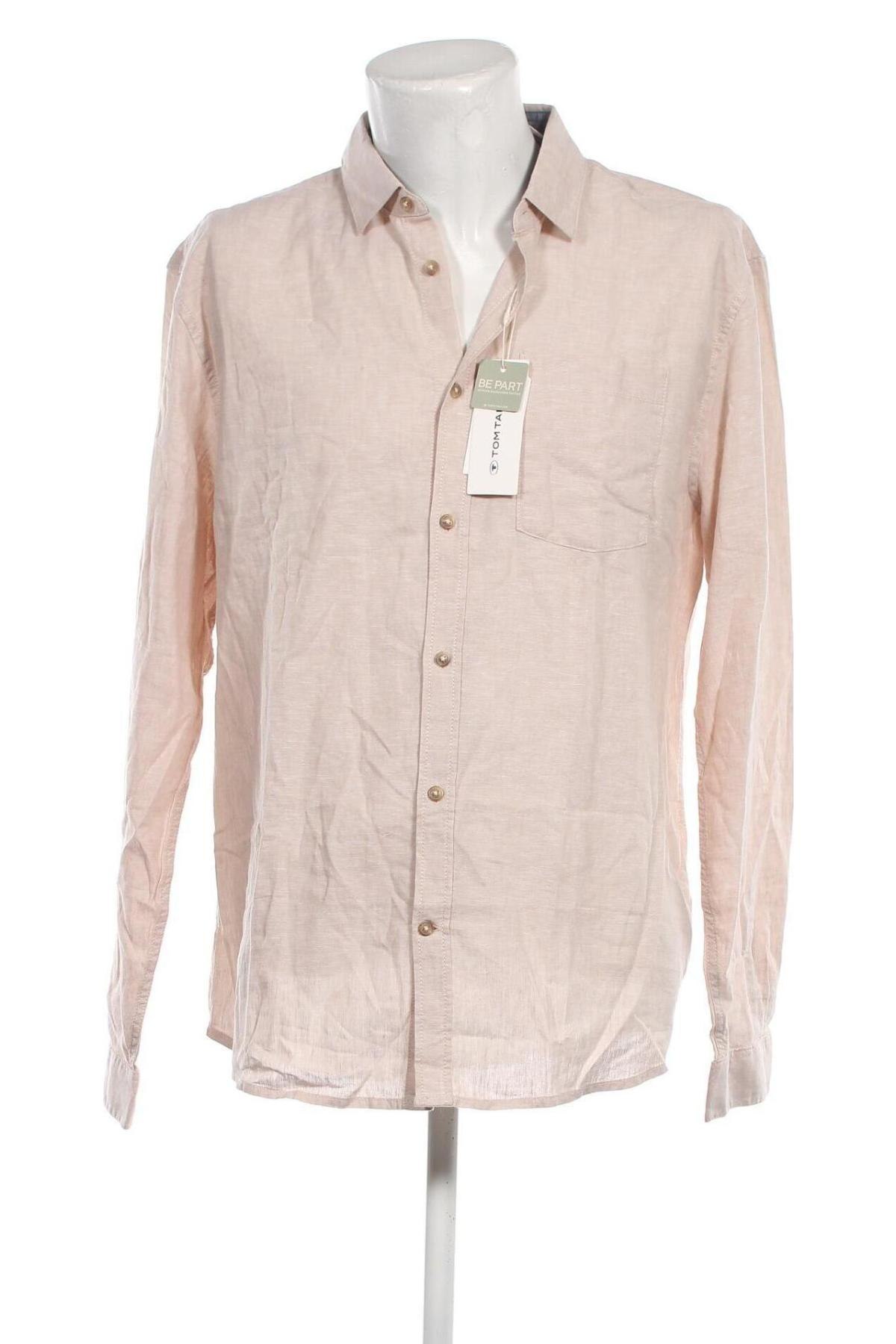 Мъжка риза Tom Tailor, Размер XXL, Цвят Бежов, Цена 72,00 лв.