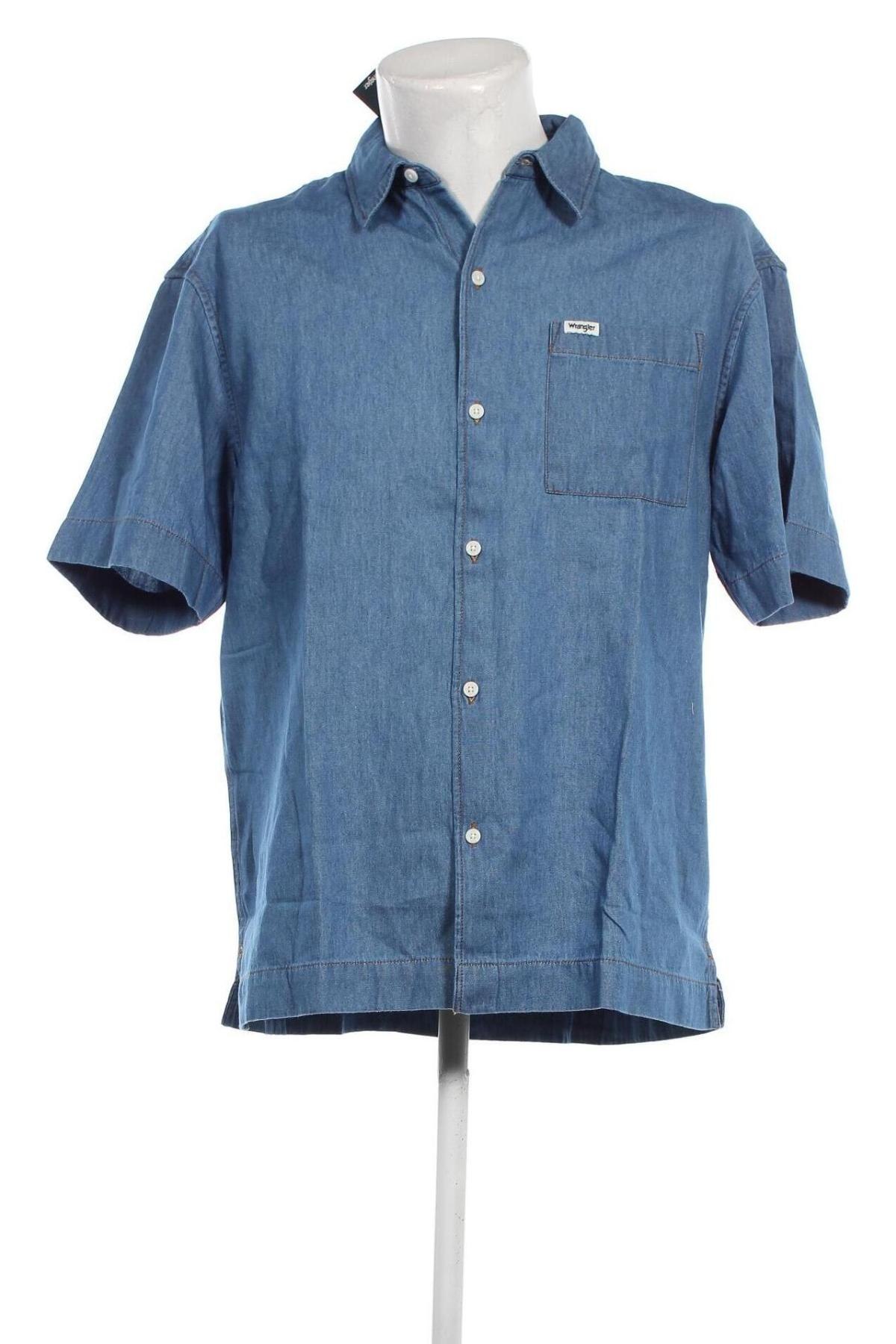 Herrenhemd Wrangler, Größe M, Farbe Blau, Preis 15,77 €
