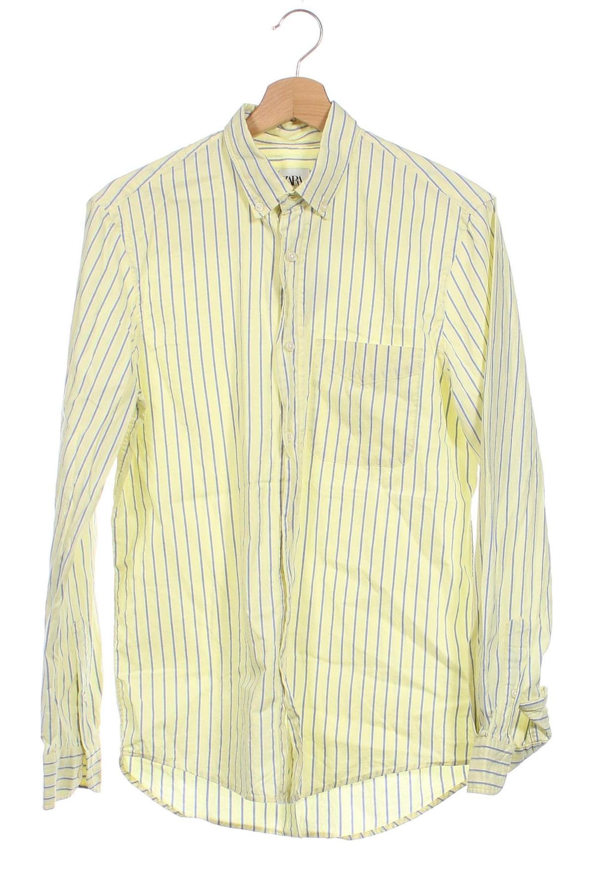 Мъжка риза Zara, Размер S, Цвят Жълт, Цена 61,10 лв.