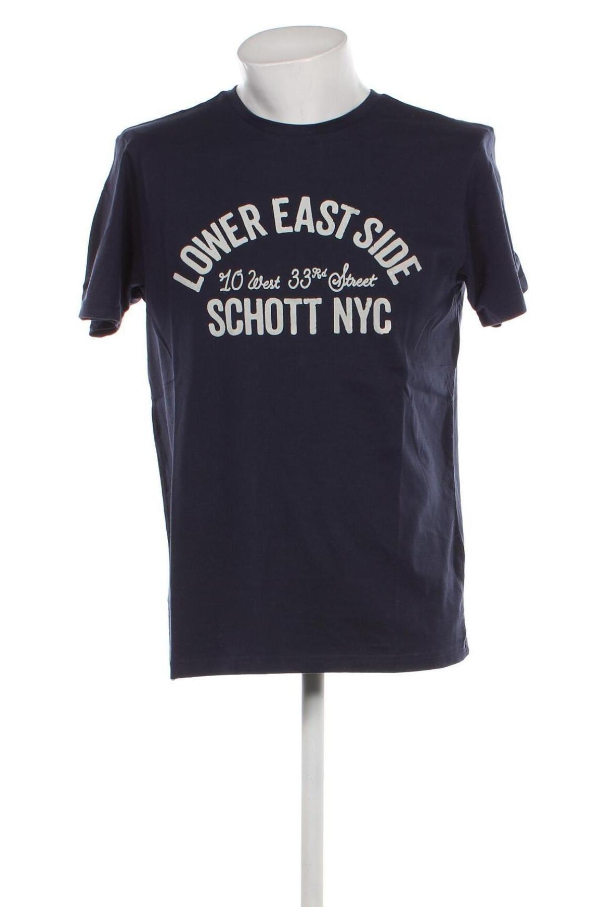 Herren T-Shirt Schott, Größe L, Farbe Blau, Preis 35,05 €