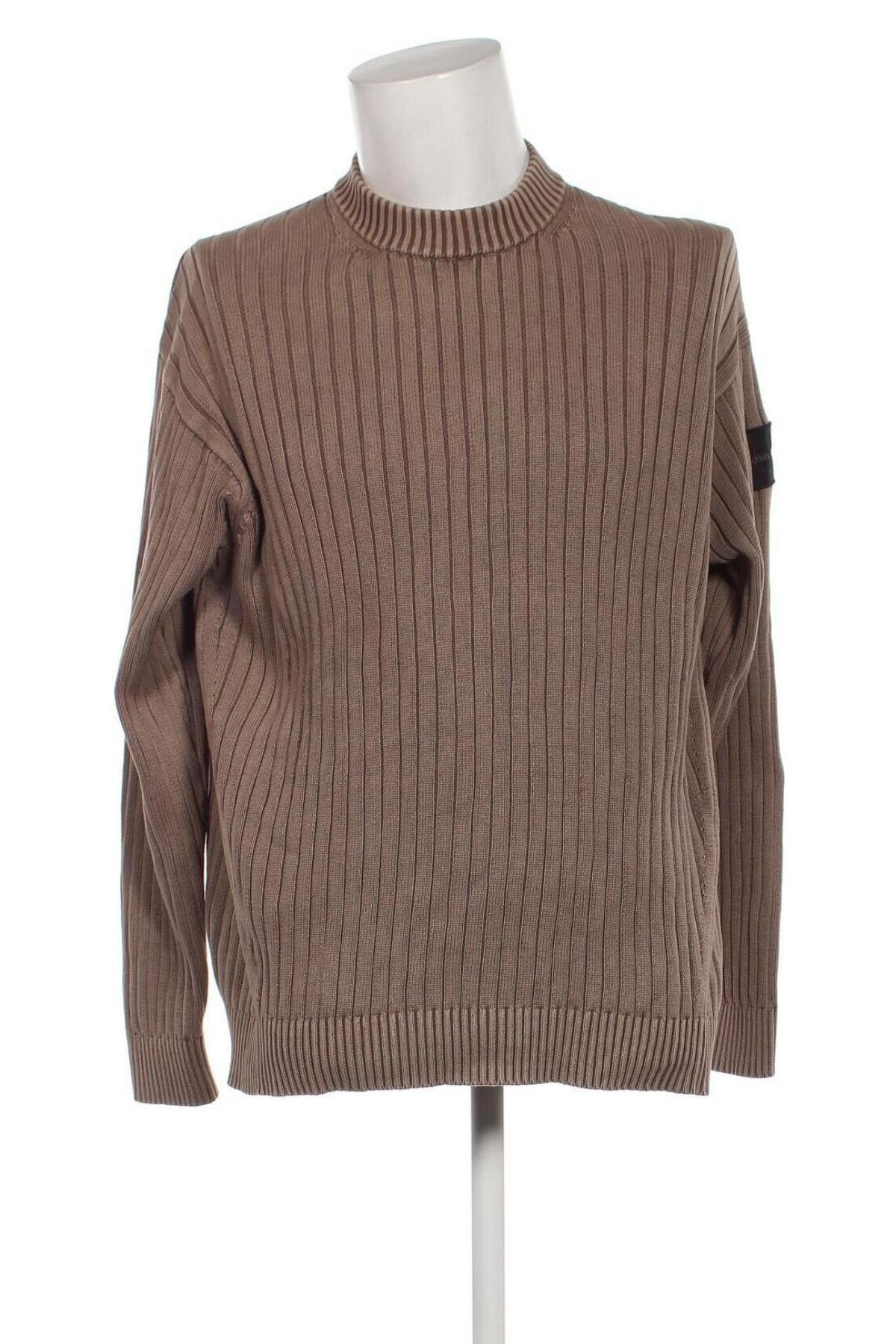 Herrenpullover Calvin Klein Jeans, Größe L, Farbe Beige, Preis 27,77 €