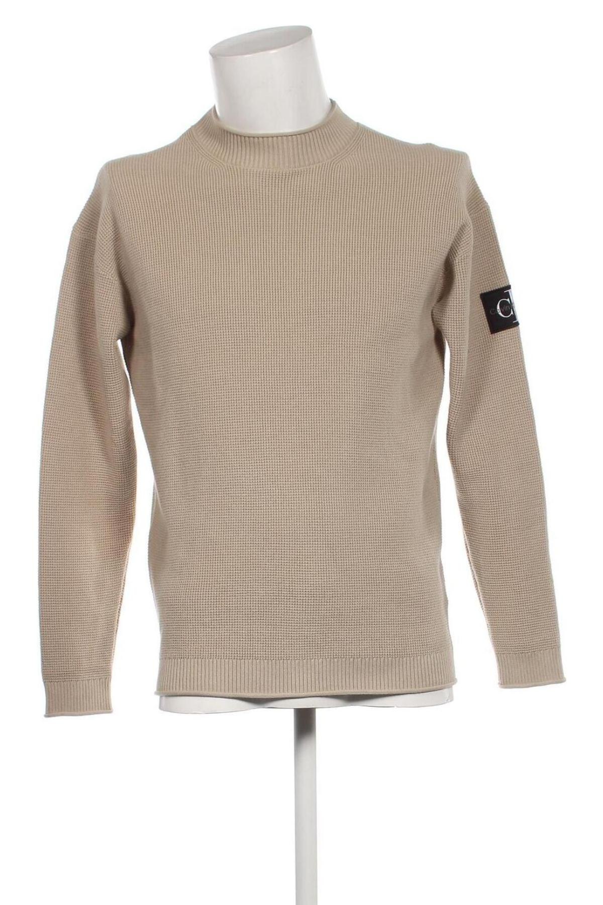 Herrenpullover Calvin Klein Jeans, Größe M, Farbe Beige, Preis 27,77 €