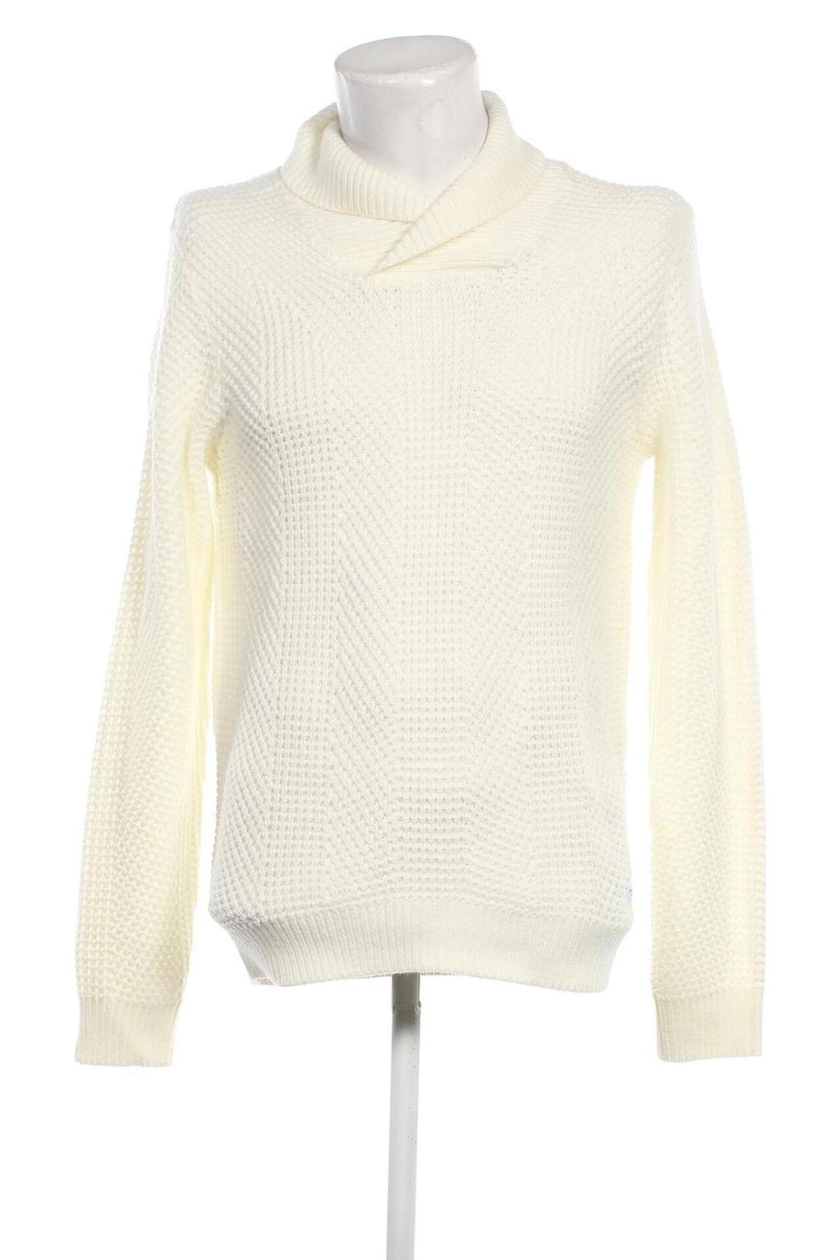 Мъжки пуловер Jack & Jones, Размер L, Цвят Бял, Цена 13,60 лв.