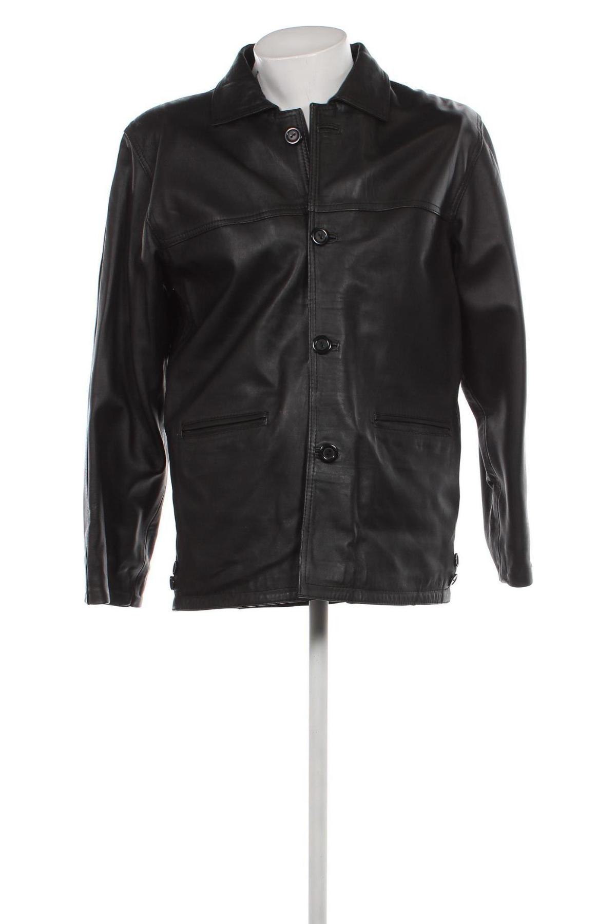 Ανδρικό δερμάτινο μπουφάν, Μέγεθος XL, Χρώμα Μαύρο, Τιμή 25,87 €