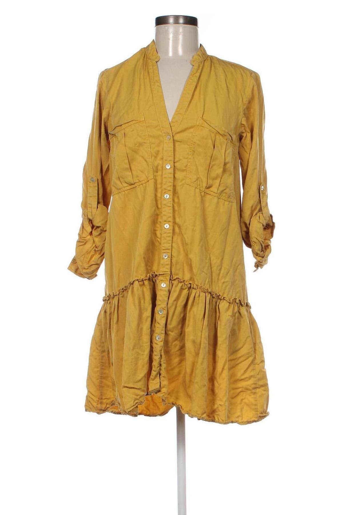 Kleid Zara, Größe XS, Farbe Gelb, Preis 1,66 €