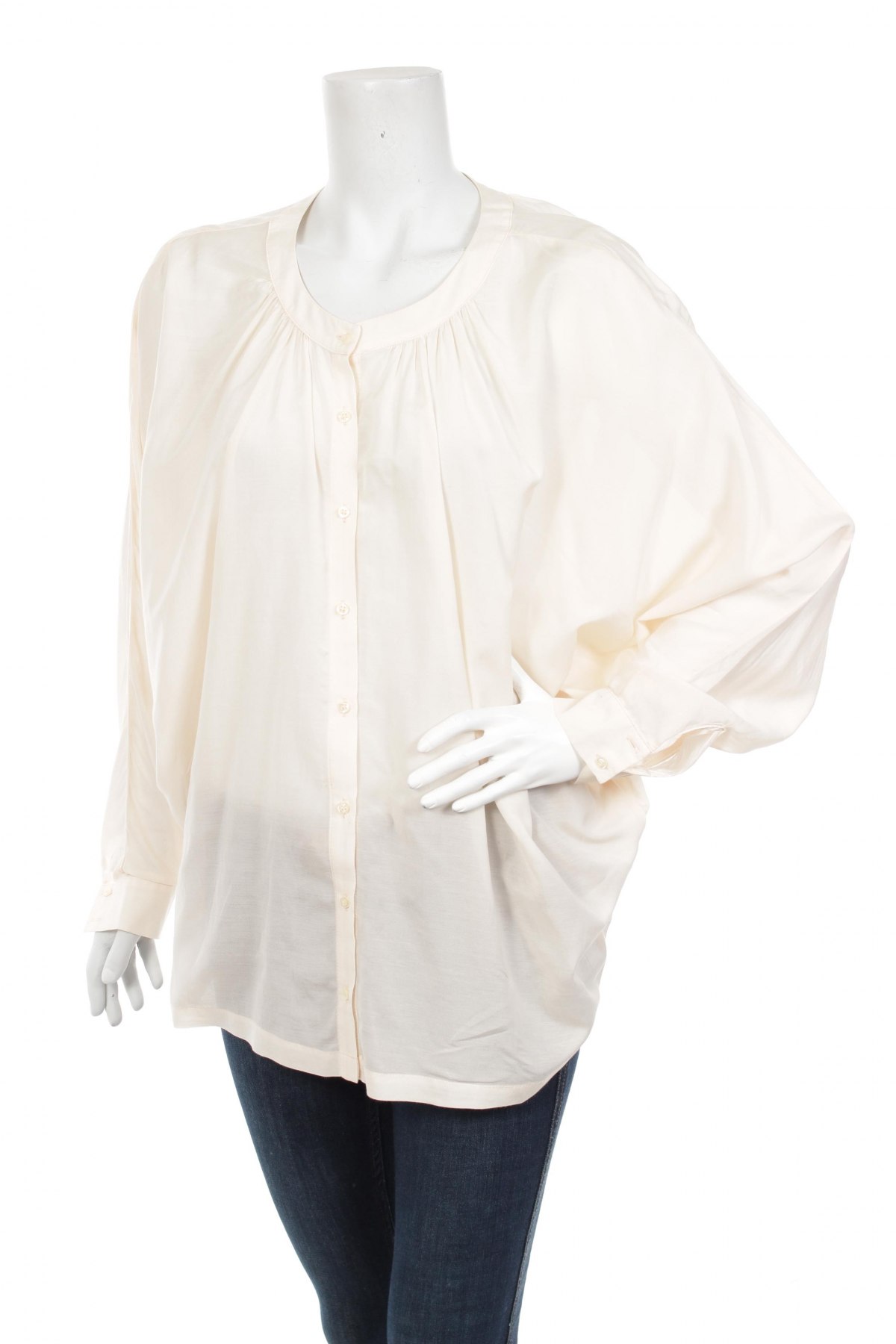 Γυναικείο πουκάμισο H&M, Μέγεθος L, Χρώμα Εκρού, Τιμή 20,10 €