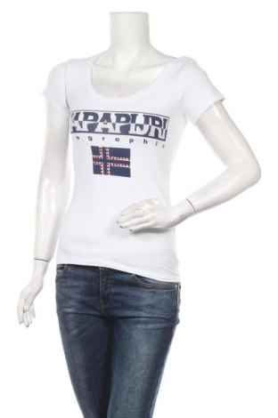 Дамска тениска Napapijri, Размер S, Цвят Бял, Памук, Цена 54,00 лв.