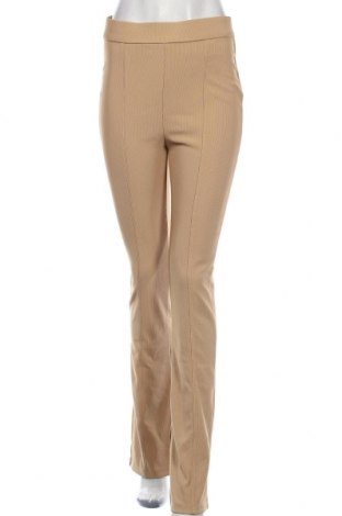 Дамски панталон Bershka, Размер L, Цвят Бежов, 97% полиестер, 3% еластан, Цена 23,04 лв.