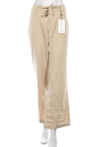 Дамски панталон Q/S by S.Oliver, Размер XXL, Цвят Бежов, 55% лен, 45% памук, Цена 97,30 лв.