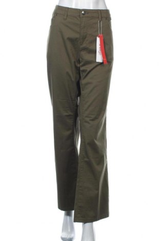 Дамски панталон Sheego, Размер 3XL, Цвят Зелен, 97% памук, 3% еластан, Цена 39,27 лв.