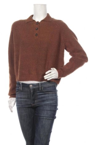 Дамски пуловер Monki, Размер L, Цвят Кафяв, 79% полиестер, 14% полиамид, 5% вълна, Цена 41,40 лв.