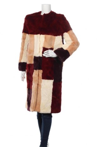 Дамско кожено палто Cacharel, Размер M, Цвят Многоцветен, Естествен косъм, Цена 1 377,35 лв.