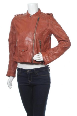 Дамско кожено яке Pepe Jeans, Размер M, Цвят Кафяв, Естествена кожа, Цена 185,82 лв.