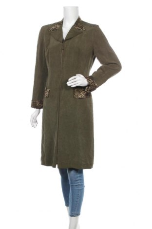 Дамско палто, Размер M, Цвят Зелен, 100% коприна, Цена 50,40 лв.
