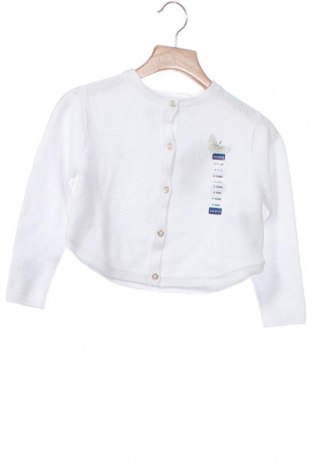 Kinder Strickjacke Okaidi, Größe 3-4y/ 104-110 cm, Farbe Weiß, 60% Baumwolle, 40% Polyamid, Preis 15,20 €