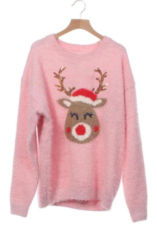 Детски пуловер, Размер 13-14y/ 164-168 см, Цвят Розов, 65% полиестер, 35% акрил, Цена 34,50 лв.
