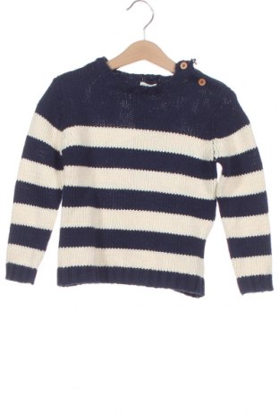 Детски пуловер Gocco, Размер 3-4y/ 104-110 см, Цвят Син, 53% памук, 37% акрил, 10% вълна, Цена 51,75 лв.