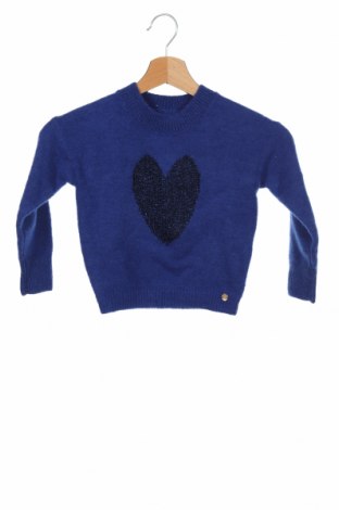 Детски пуловер IKKS, Размер 3-4y/ 104-110 см, Цвят Син, 52% акрил, 32% полиамид, 4% полиестер, 3% еластан, 2% метални нишки, Цена 96,75 лв.