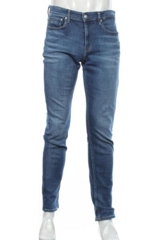 Мъжки дънки Calvin Klein Jeans, Размер M, Цвят Син, 90% памук, 8% полиестер, 2% еластан, Цена 153,30 лв.