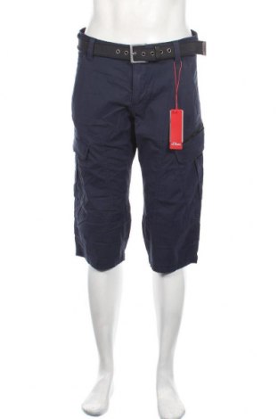 Мъжки къс панталон S.Oliver, Размер M, Цвят Син, 98% памук, 2% еластан, Цена 55,30 лв.
